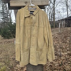 III State Men’s Suede Trench Coat in Light Tan